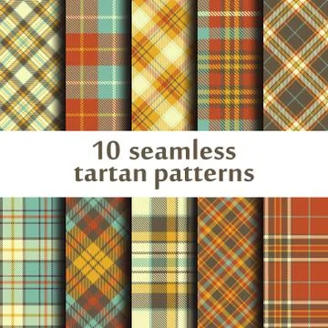 Set of seamless tartan patterns Stock Illustration