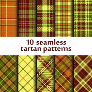 Set of seamless tartan patterns Stock Illustration