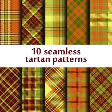 Set of seamless tartan patterns Stock Illustration
