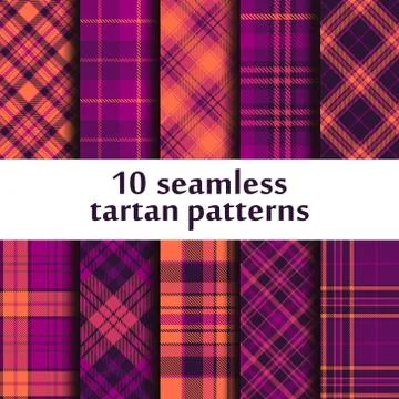 Set of seamless tartan patterns Stock Illustration