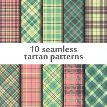 Set of seamless tartan patterns Stock Illustration