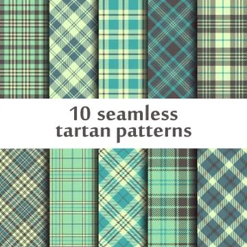 Set of seamless tartan patterns 库存插图
