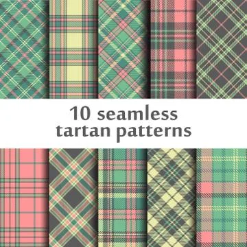 Set of seamless tartan patterns Stock Illustration