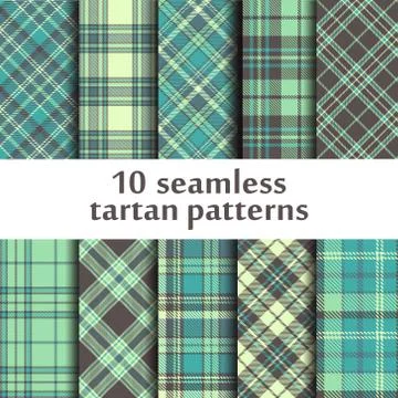 Set of seamless tartan patterns Stock Illustration