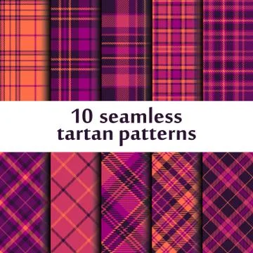 Set of seamless tartan patterns Stock Illustration