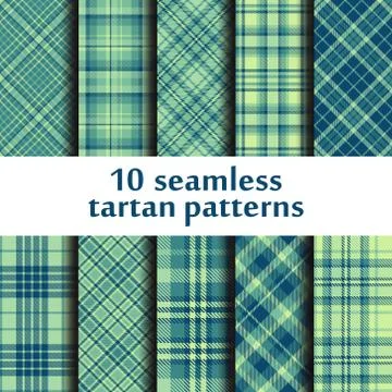 Set of seamless tartan patterns Stock Illustration