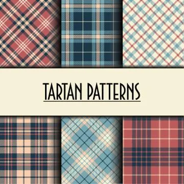 Set of seamless tartan patterns Stock Illustration