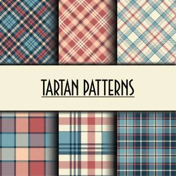 Set of seamless tartan patterns Stock Illustration