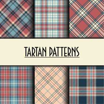 Set of seamless tartan patterns Stock Illustration