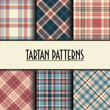 Set of seamless tartan patterns Stock Illustration