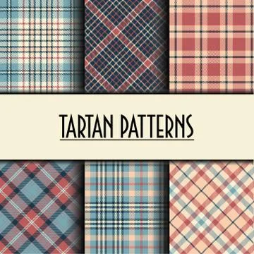 Set of seamless tartan patterns Stock Illustration