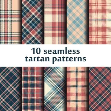 Set of seamless tartan patterns Stock Illustration