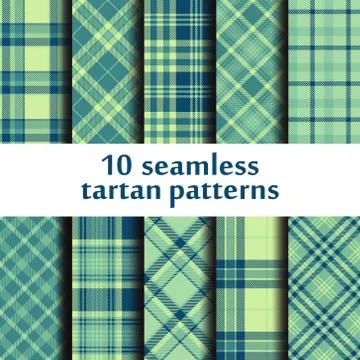 Set of seamless tartan patterns Stock Illustration