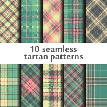 Set of seamless tartan patterns Stock Illustration