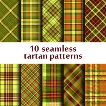 Set of seamless tartan patterns Stock Illustration