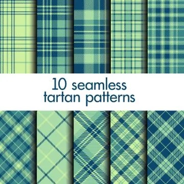 Set of seamless tartan patterns Stock Illustration