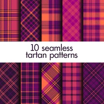 Set of seamless tartan patterns Stock Illustration