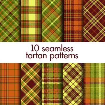 Set of seamless tartan patterns Stock Illustration
