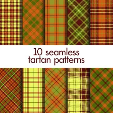Set of seamless tartan patterns Stock Illustration