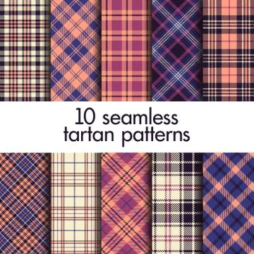 Set of seamless tartan patterns Stock Illustration