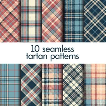 Set of seamless tartan patterns Stock Illustration