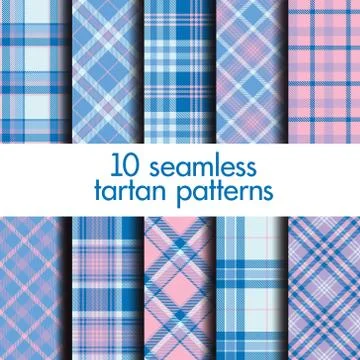 Set of seamless tartan patterns Stock Illustration