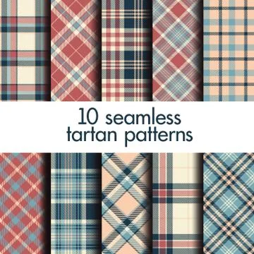 Set of seamless tartan patterns Stock Illustration