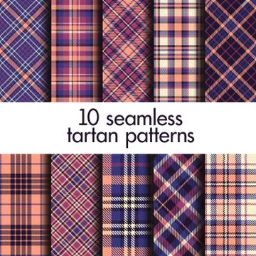 Set of seamless tartan patterns Stock Illustration