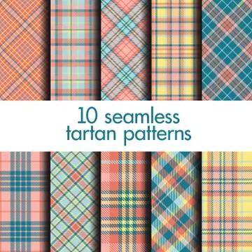 Set of seamless tartan patterns Stock Illustration