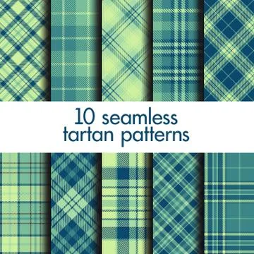 Set of seamless tartan patterns Stock Illustration
