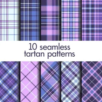 Set of seamless tartan patterns Stock Illustration