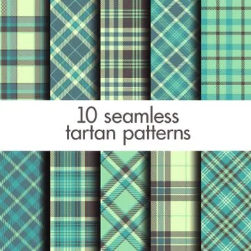 Set of seamless tartan patterns Stock Illustration