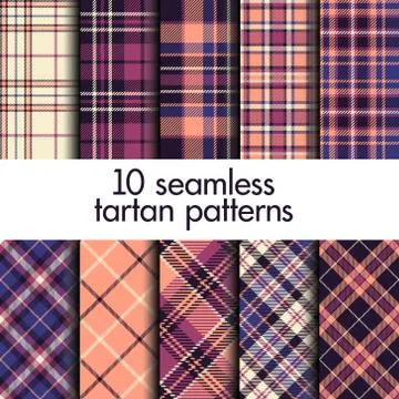 Set of seamless tartan patterns Stock Illustration