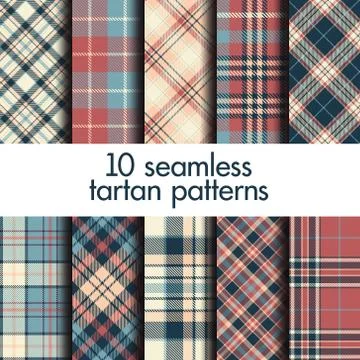 Set of seamless tartan patterns Stock Illustration