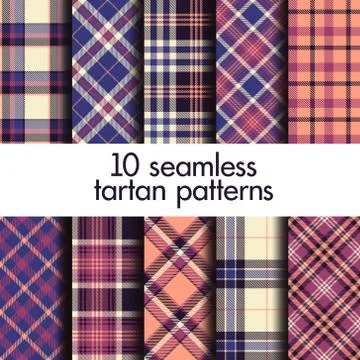 Set of seamless tartan patterns Stock Illustration
