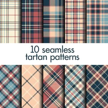 Set of seamless tartan patterns Stock Illustration