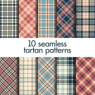 Set of seamless tartan patterns Stock Illustration