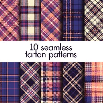 Set of seamless tartan patterns Stock Illustration