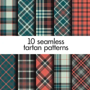 Set of seamless tartan patterns Stock Illustration
