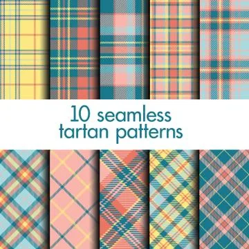 Set of seamless tartan patterns Stock Illustration