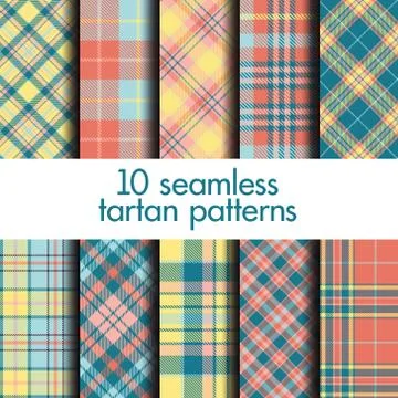 Set of seamless tartan patterns Stock Illustration