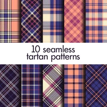 Set of seamless tartan patterns Stock Illustration