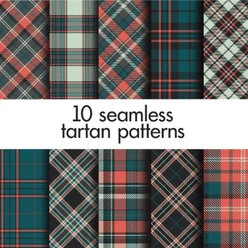 Set of seamless tartan patterns Stock Illustration