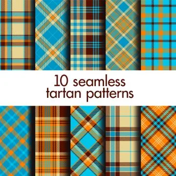 Set of seamless tartan patterns Stock Illustration