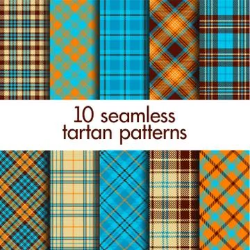 Set of seamless tartan patterns Stock Illustration