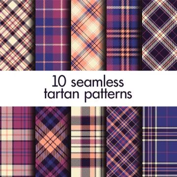 Set of seamless tartan patterns Stock Illustration