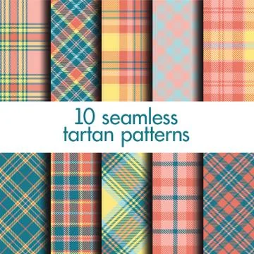 Set of seamless tartan patterns Stock Illustration