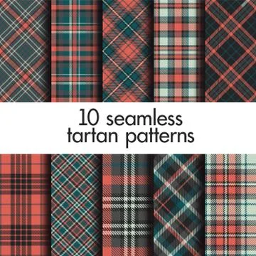 Set of seamless tartan patterns Stock Illustration