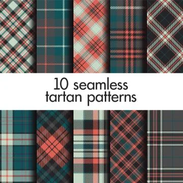 Set of seamless tartan patterns Stock Illustration