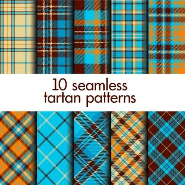 Set of seamless tartan patterns Stock Illustration